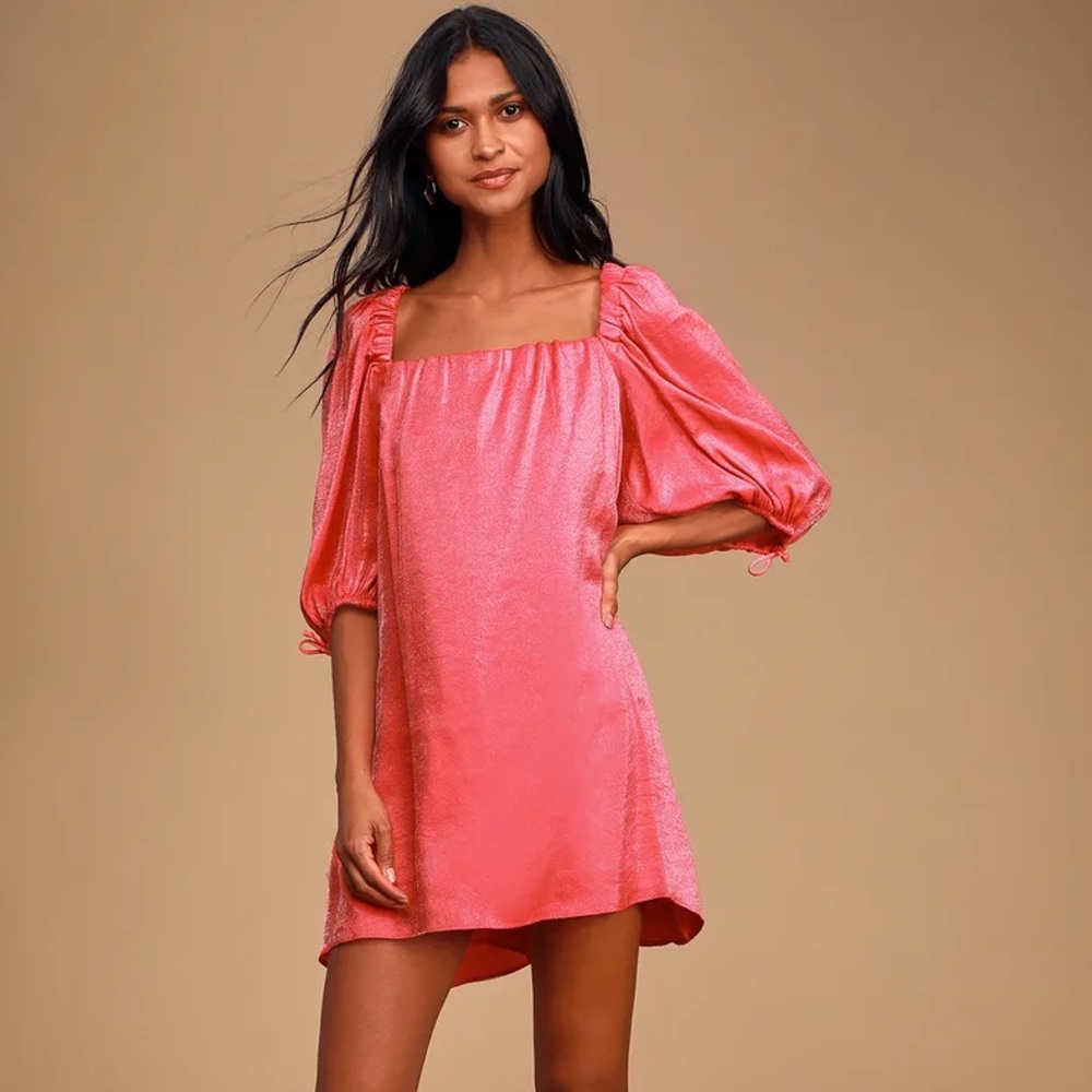 Free People Mara Puff Sleeve Shift Dress